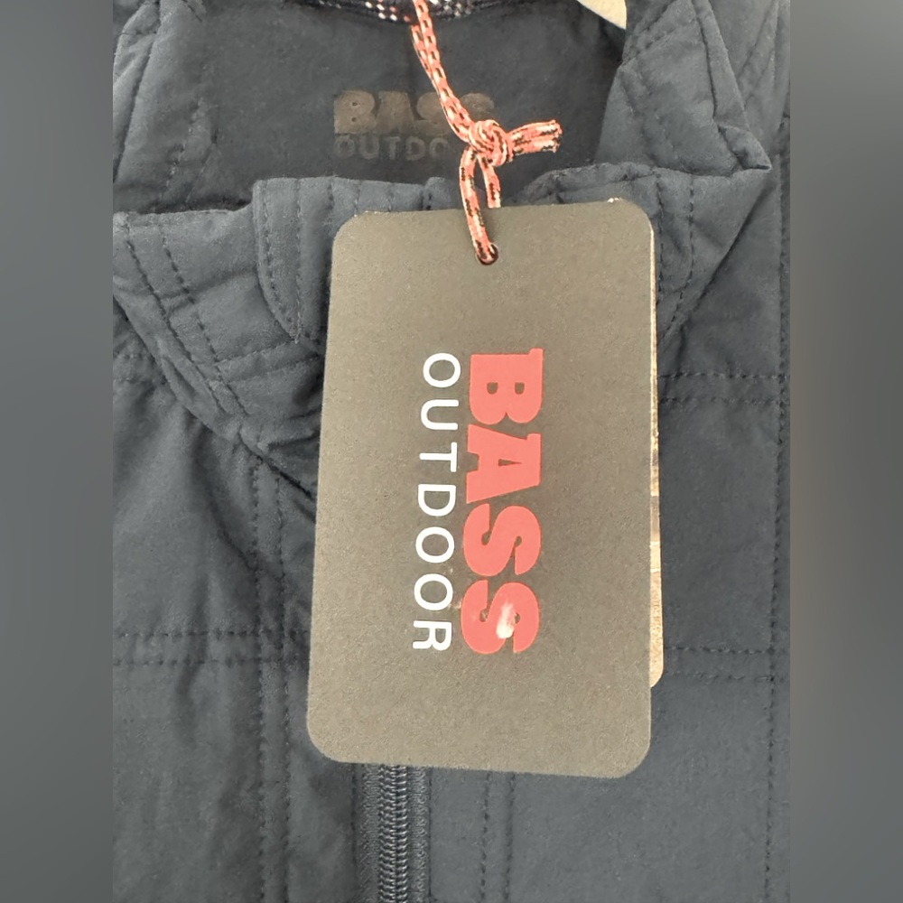 Bass Outdoor Womens Zip Front Quilted Puffer Jacket  Navy Oversized Medium NWT - Picture 3 of 12
